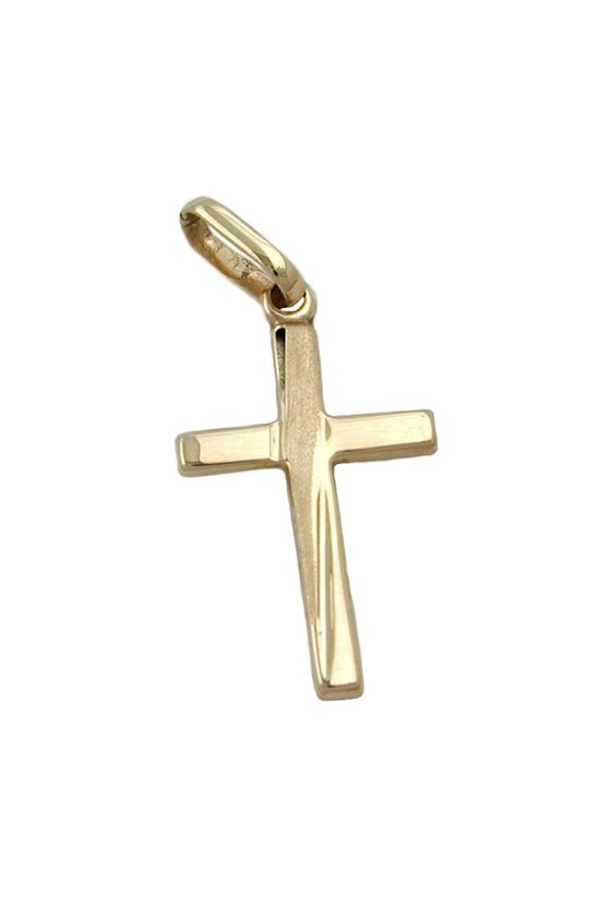 PENDANT CROSS DIAMOND CUT 9K GOLD
