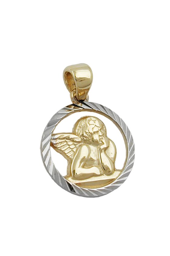 PENDANT BABY'S CHRISTENING ANGEL GOLD 9K