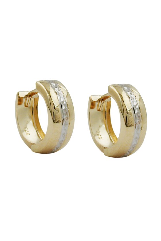 HOOP EARRINGS TWO TONE 9K GOLD