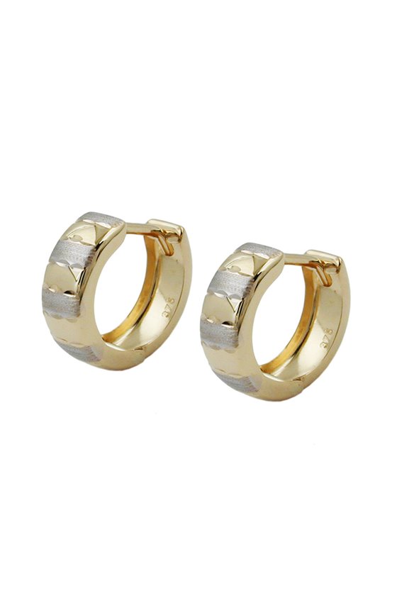 HOOP EARRINGS BI-COLOURED 9K GOLD