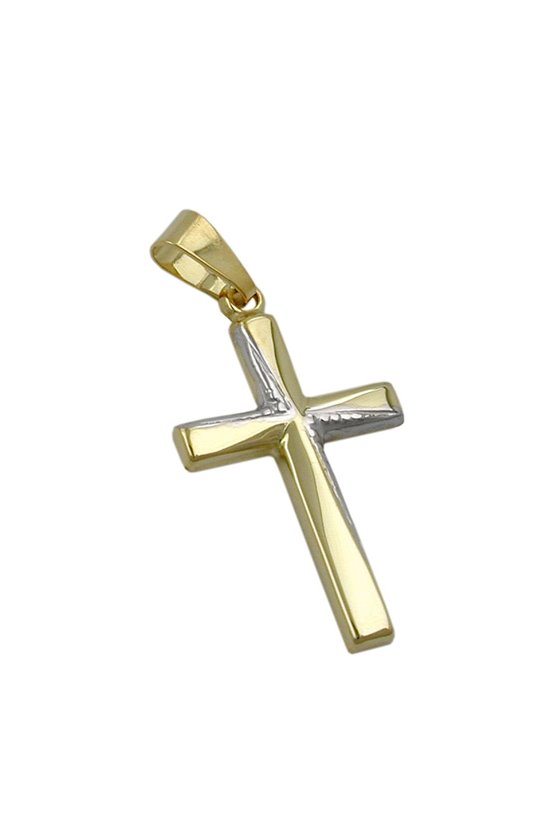 PENDANT CROSS DIAMOND CUT 9K GOLD