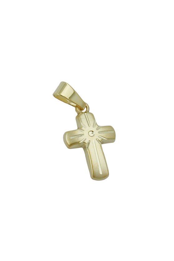 PENDANT CROSS DIAMOND CUT 9K GOLD