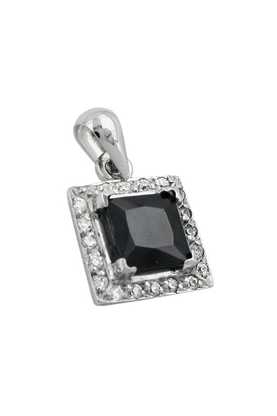 PENDANT BLACK STONE ZIRCONIA 9K GOLD