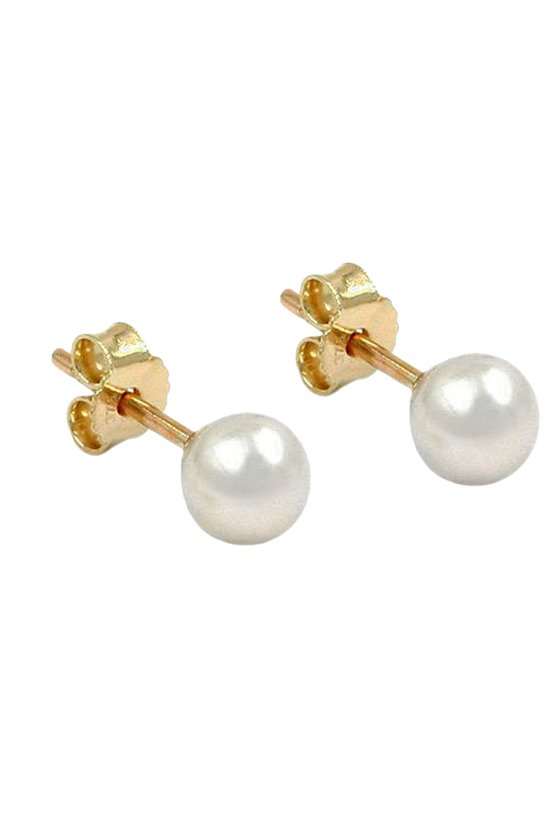 STUD EARRINGS FRESHWATER PEARL 5MM GOLD