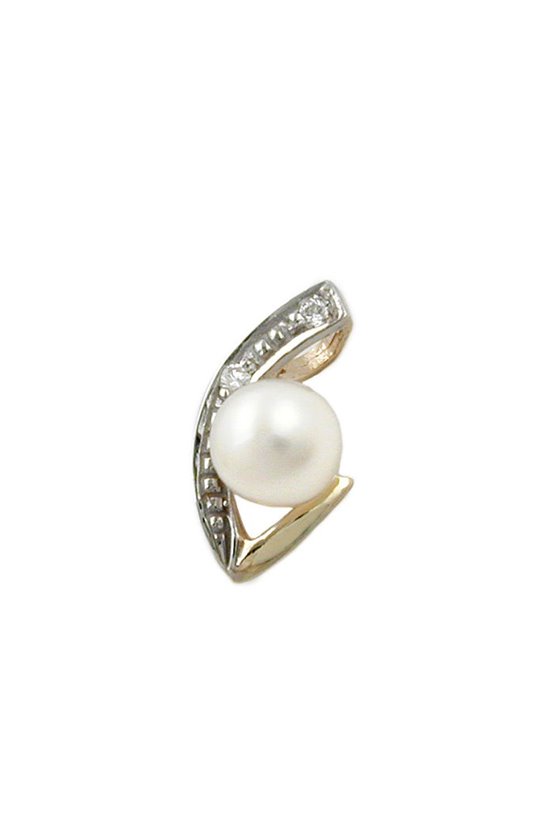 PENDANT BI-COLOURED ZIRCONIA 9K GOLD