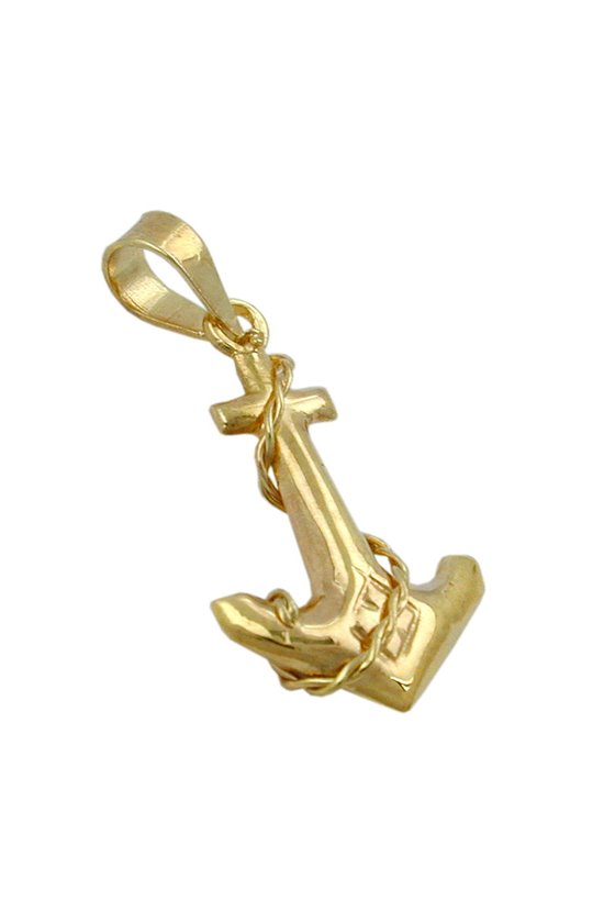 PENDANT ANCHOR WITH ROPE 9K GOLD