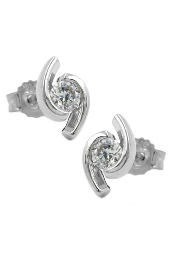 STUDS EARRINGS 9K WHITE GOLD