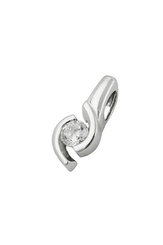 PENDANT ZIRCONIA 9K WHITE GOLD