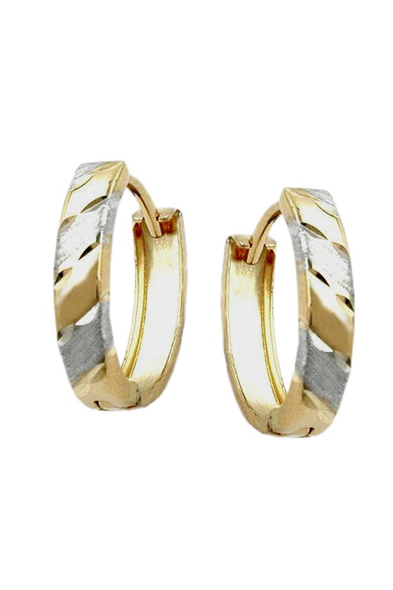 HOOP EARRINGS TWO TONE 9K GOLD