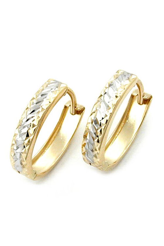 HOOP EARRINGS TWO TONE 9K GOLD