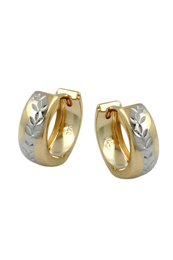 HOOP EARRINGS TWO TONE 9K GOLD