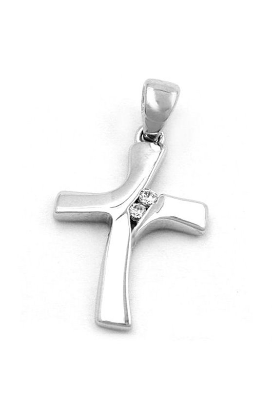 PENDANT CROSS 9K WHITE GOLD