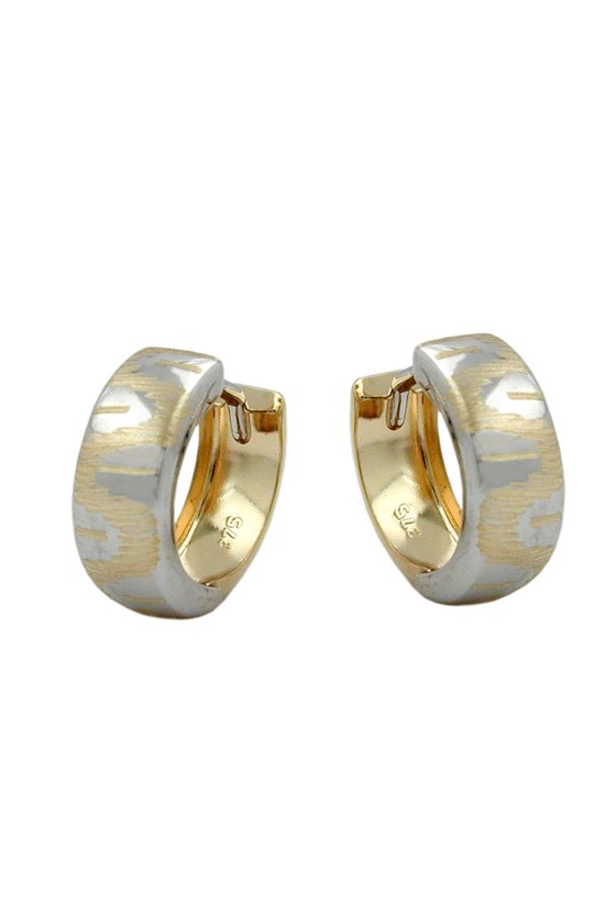 HOOP EARRINGS TWO TONE 9K GOLD
