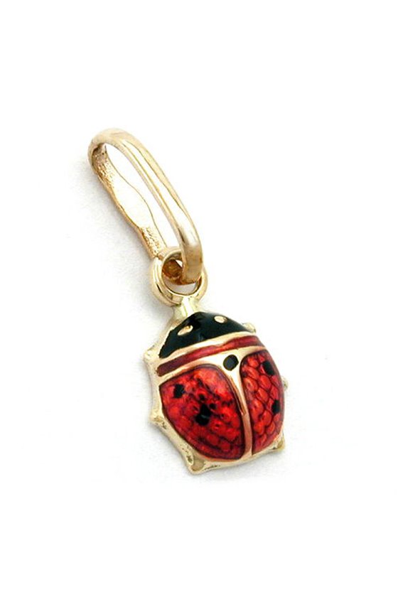 PENDANT LADYBIRD RED-BLACK 9K GOLD