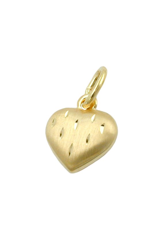 PENDANT HEART MATT FINISH 9K GOLD