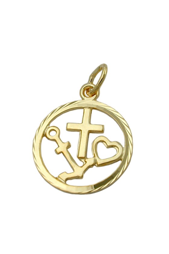 PENDANT FAITH HOPE AND CHARITY 9K GOLD