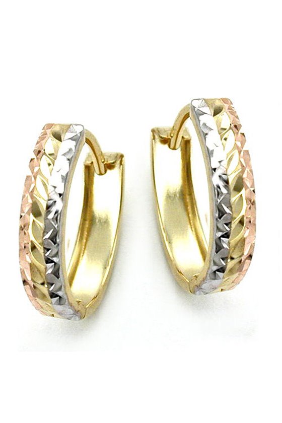 HOOP EARRINGS DIAMOND CUT 9K GOLD