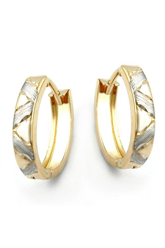 HOOP EARRINGS DIAMOND CUT 9K GOLD