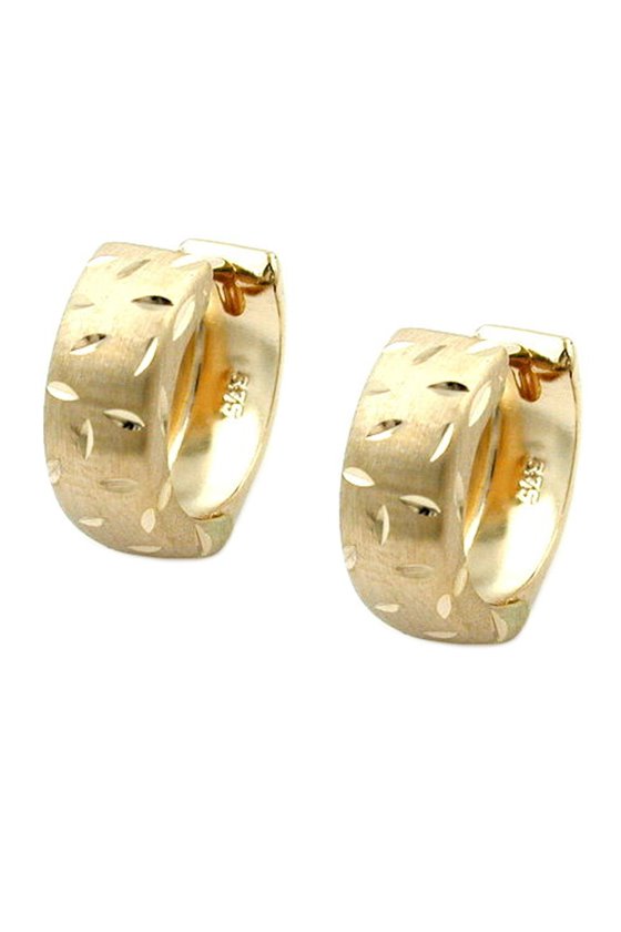 HOOP EARRINGS DIAMOND CUT 9K GOLD