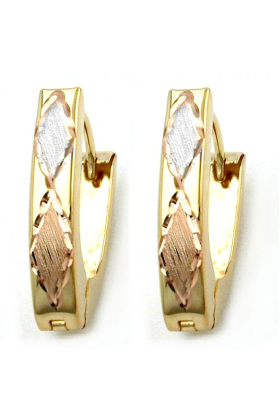 HOOP EARRINGS 18MM 3-COLOURS 9K GOLD