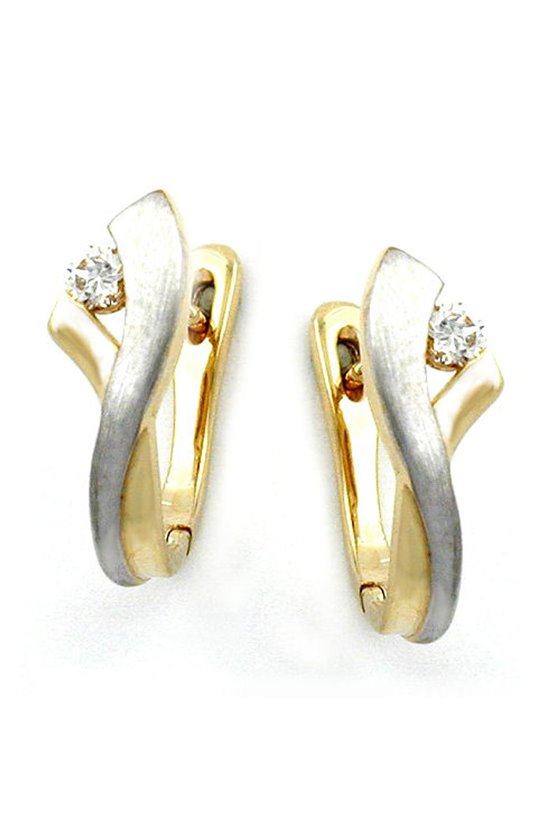 HOOP EARRINGS 13MM TWO TONE 9K GOLD