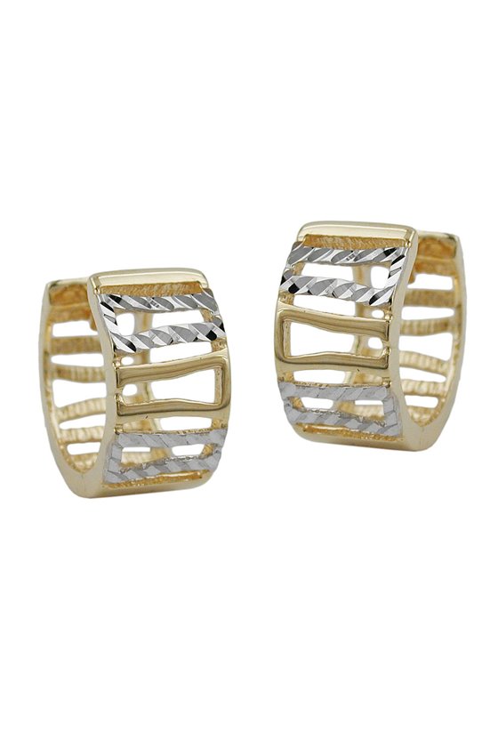 HOOP EARRINGS TWO TONE 9K GOLD