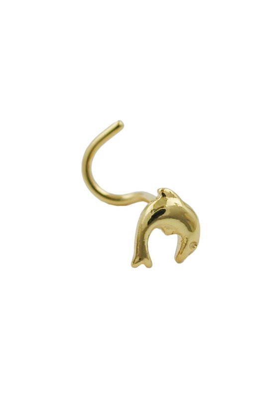 NOSE SCREW DOLPHIN 18KT GOLD
