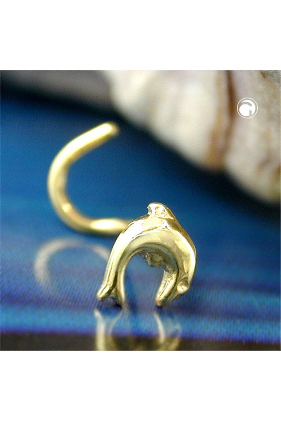 NOSE SCREW DOLPHIN 18KT GOLD