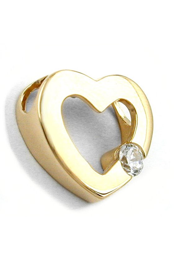 PENDANT HEART ZIRCONIA 14K GOLD