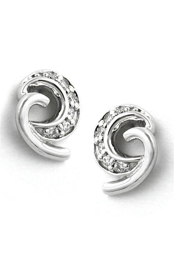 EARRING DIAMONDS 14K WHITE GOLD