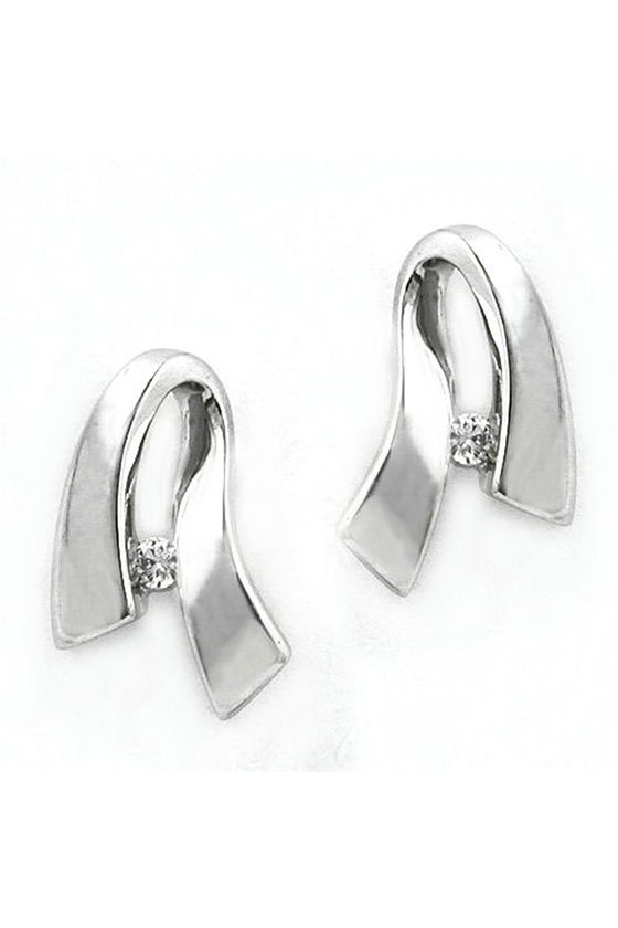 EARRING SMALL DIAMOND 14K WHITE GOLD