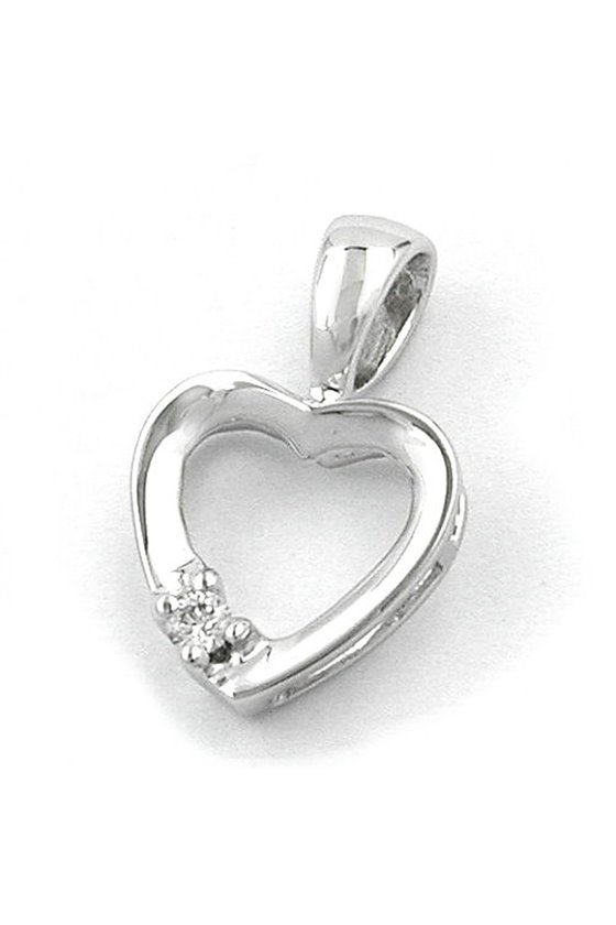 PENDANT HEART 14K WHITE GOLD