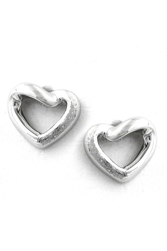 EARRING STUDS HEART 14K WHITE GOLD