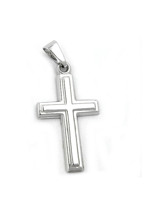 PENDANT CROSS 9K WHITE GOLD
