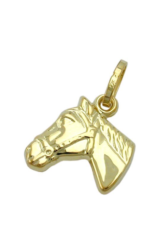 PENDANT HORSE HEAD 9K GOLD