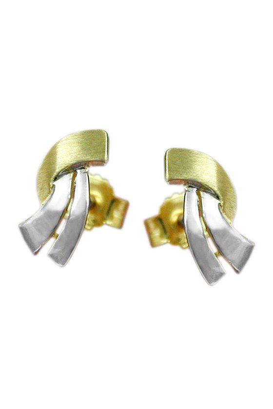 EARRINGS TWO TONE 9K GOLD