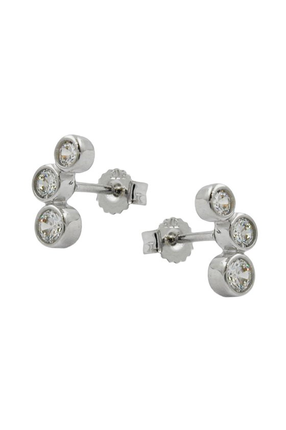EARRINGS ZIRCONIAS 9K WHITE GOLD