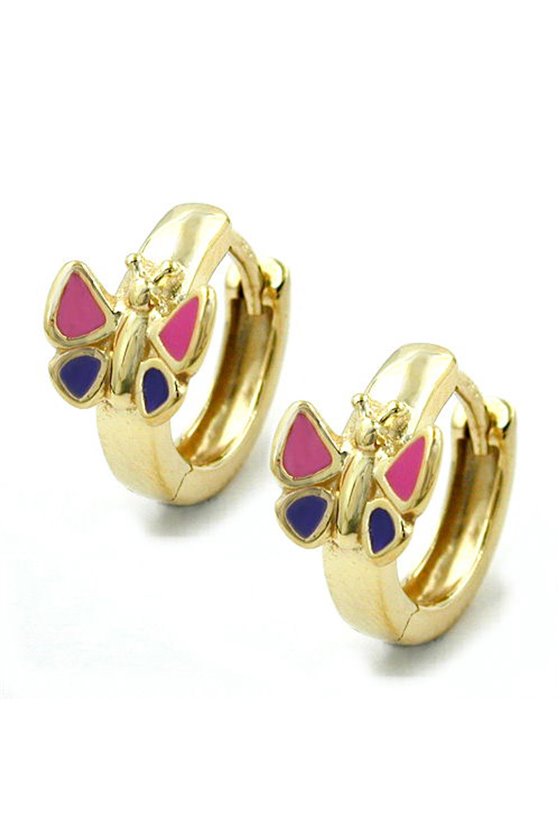 EARRINGS HOOP BUTTERFLY 9K GOLD