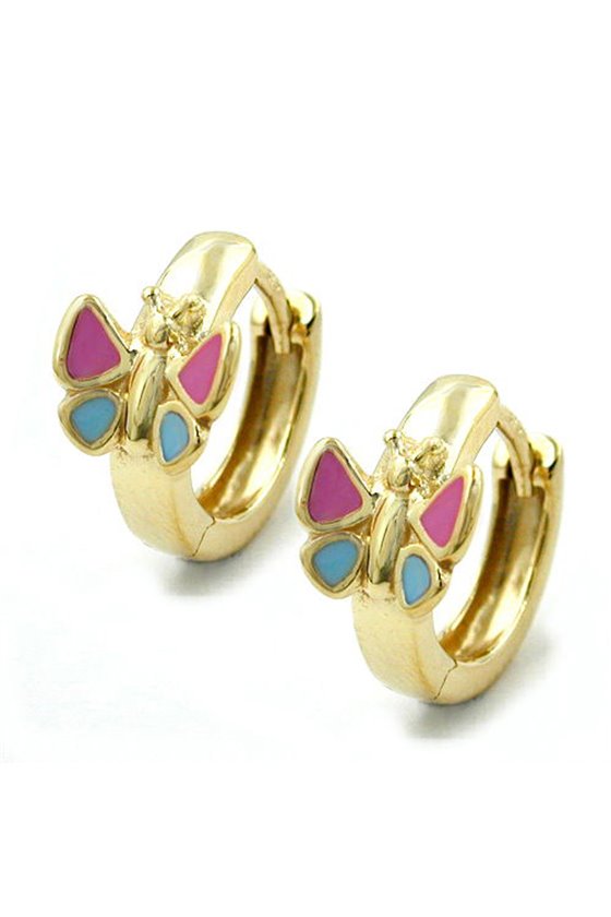 HOOP EARRING BUTTERFLY 9KT GOLD
