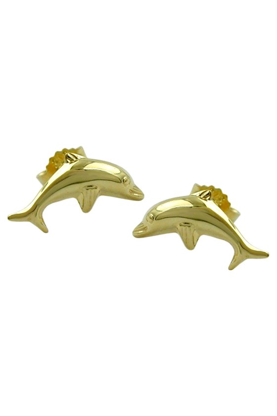 STUD EARRINGS DOLPHINS 9K GOLD