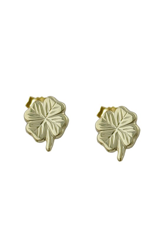 EARRINGS LUCKY CLOVER LEAF 9KT GOLD