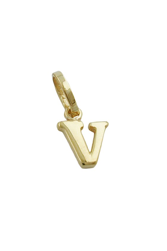 PENDANT INITIALE V 9K GOLD