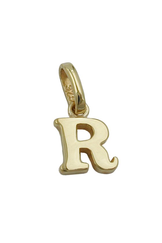 PENDANT INITIALE R 9K GOLD