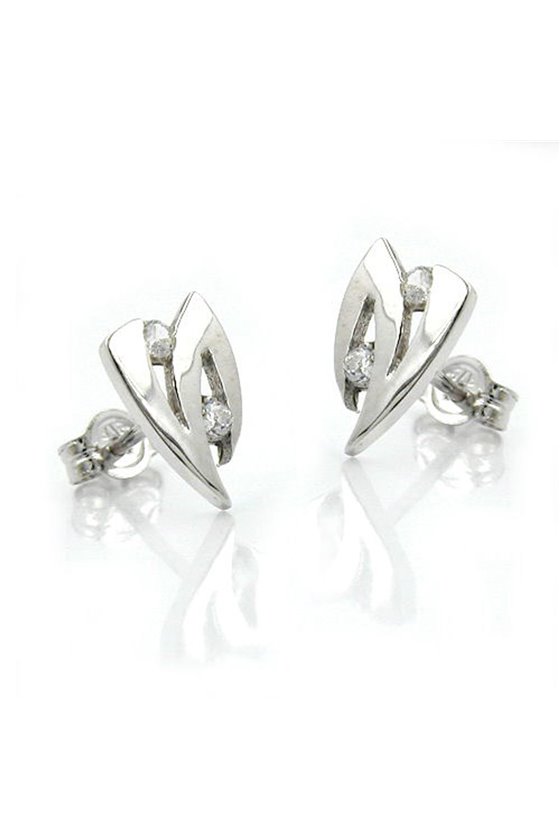 EARRINGS FANTASY-DESIGN 9K WHITE-GOLD