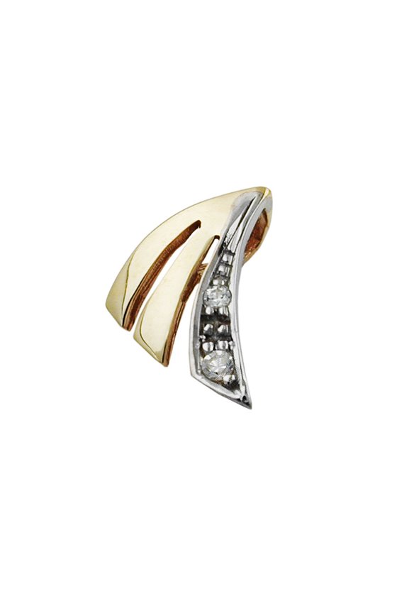 PENDANT BICOLOUR ZIRCONIAS 9K GOLD