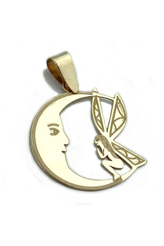 PENDANT ELF IN THE MOON 9K GOLD
