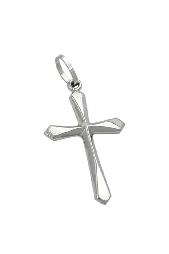 PENDANT CROSS 9K WHITE GOLD