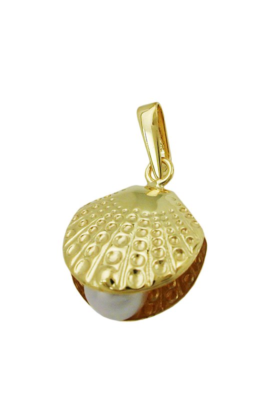 PENDANT SHELL WITH PEARL 8K GOLD