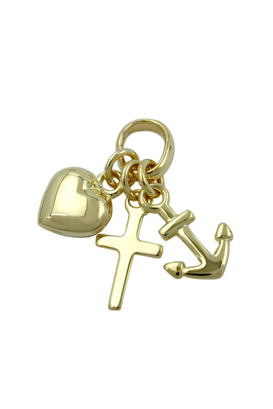 PENDANT FAITH HOPE AND CHARITY 9KT GOLD