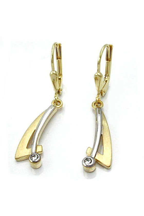 EARRINGS LEVERBACK ZIRCONIA 9K GOLD